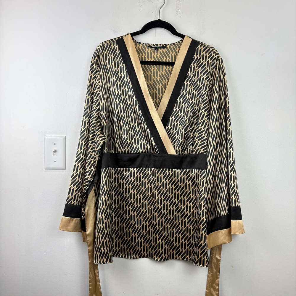 Penningtons Satin Peplum Faux Wrap Blouse
